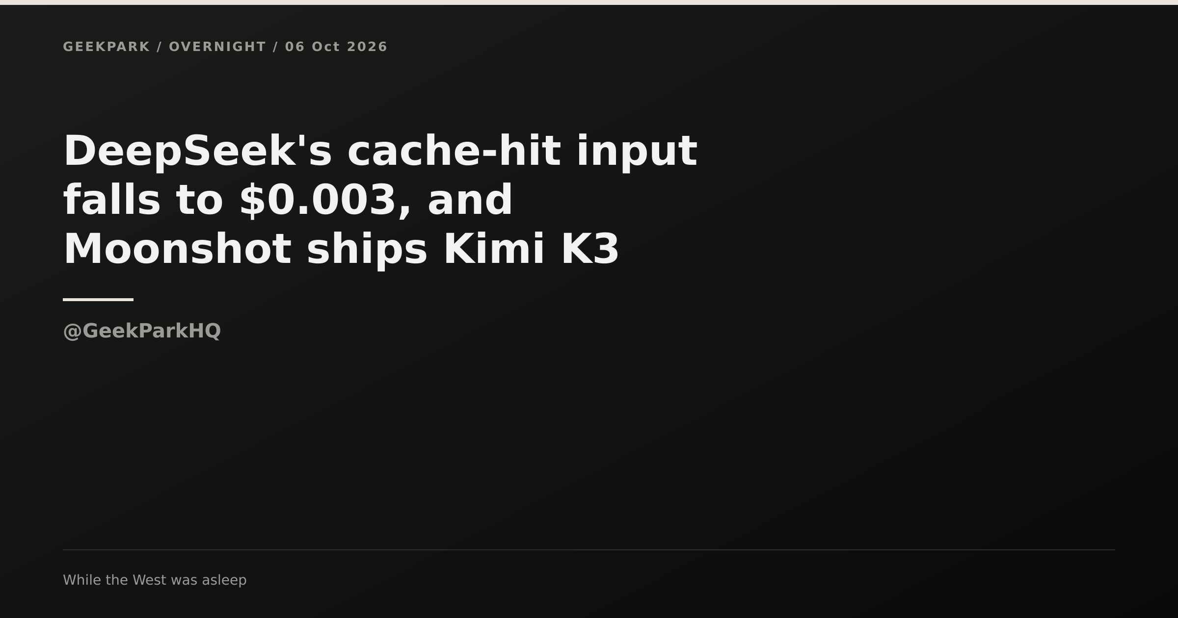 The Overnight — 2026-10-06